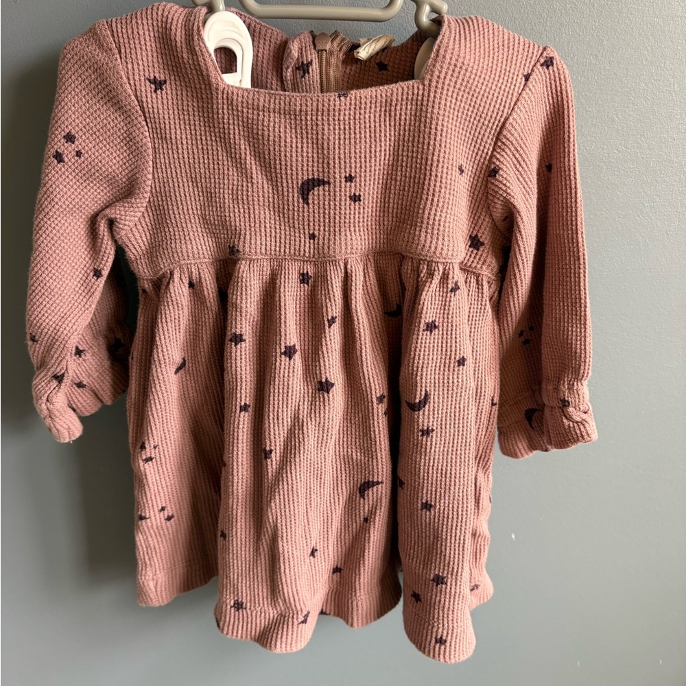 Kate Quinn Thermal Baby Dress with Moon and Star Pattern